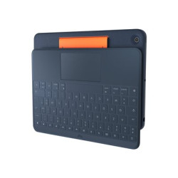 Logitech Rugged Combo 3 Touch for Education - Klávesnice a pouzdro - s trackpad - Apple Smart connector - AZERTY - francouzská - classic blue - akademický - pro Apple 10.2-inch iPad (7. generace, 8. generace, 9. generace)