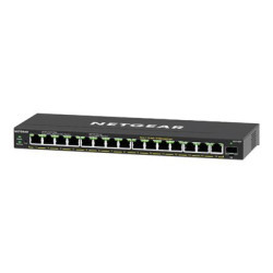 NETGEAR Plus GS316EP - Přepínač - řízený - 15 x 10 100 1000 (PoE+) + 1 x SFP - desktop, pro připevnění na zeď - PoE+ (180 W)