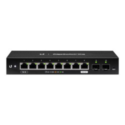 Ubiquiti EdgeSwitch 10X - Přepínač - řízený - 8 x 10 100 1000 + 2 x gigabitů SFP - Lze montovat do rozvaděče, pro připevnění na zeď - napájení DC