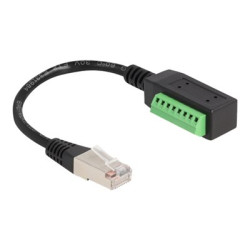 Delock - Síťový kabel - RJ-45 (M) do 8 kolíková svorkovnice - 21.5 cm - UTP - CAT 5e - černá zelená