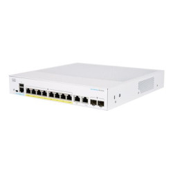 Cisco Business 350 Series 350-8FP-2G - Přepínač - L3 - řízený - 8 x 10 100 1000 (PoE+) + 2 x kombinovaný Gigabit Ethernet Gigabit SFP - Lze montovat do rozvaděče - PoE+ (120 W)