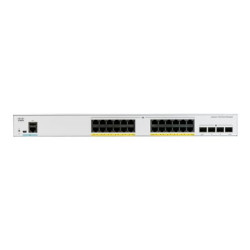 Cisco Catalyst 1000-24P-4G-L - Přepínač - řízený - 24 x 10 100 1000 (PoE+) + 4 x Gigabit SFP (uplink) - Lze montovat do rozvaděče - PoE+ (195 W)