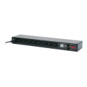 APC Switched Rack PDU AP7920B - Pásek na rozvod silnoproudu - AC 200 208 230 V - 2300 VA - Ethernet - vstup: IEC 60320 C14 - výstupní konektory: 8 (power IEC 60320 C13) - 1U - 19" - černá - pro P N: SMTL1000RMI2UC, SMX1000C, SMX1500RM2UC, SMX1500RM2UCNC, SMX750C, SMX750CNC
