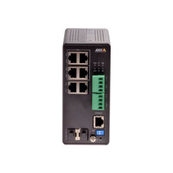 Axis T8504-R - Přepínač - řízený - 4 x 10 100 1000 (PoE+) + 2 x kombinovaný Gigabit Ethernet Gigabit SFP - desktop, Lze montovat do rozvaděče - PoE++ (240 W) - DC napájení - pro AXIS A1610, D3110, M3215, P1455, Q3538, W400; Camera Station S1216, S1232, S1296