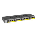 NETGEAR GS116PP - Přepínač - neřízený - 16 x 10 100 1000 (PoE+) - desktop, Lze montovat do rozvaděče, pro připevnění na zeď - PoE+ (183 W) - DC napájení