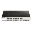 D-Link Web Smart DGS-1210-20 - Přepínač - 16 x 10 100 1000 + 4 x gigabitů SFP - desktop, Lze montovat do rozvaděče - AC 100 230 V