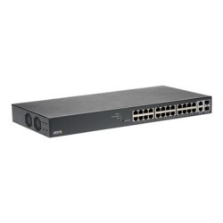 Axis T8524 PoE+ Network Switch - Přepínač - řízený - 24 x 10 100 1000 (PoE+) + 2 x combo Gigabit SFP (uplink) - desktop, Lze montovat do rozvaděče - PoE+ (370 W) - pro AXIS A1610, D3110, M3067, M3068, P1455, W400; Camera Station S1216, S1232, S1296