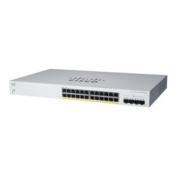 Cisco Business 220 Series CBS220-24FP-4G - Přepínač - inteligentní - 24 x 10 100 1000 (PoE+) + 4 x Gigabit SFP (uplink) - Lze montovat do rozvaděče - PoE+ (382 W)