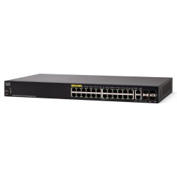 Cisco switch SF350-24P, 24x10 100 (PoE+) + 2xComboGbE GSFP + 2xSFP