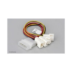 AKASA kabel redukce Molex na 4x 3-pin fan konektor