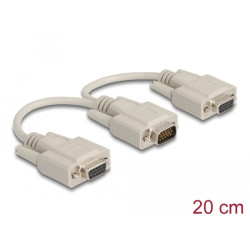 Delock Adapter VGA male 2 x VGA female 20 cm