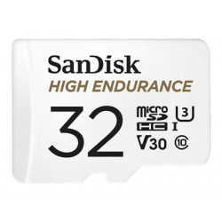 SanDisk High Endurance - Paměťová karta flash (adaptér microSDHC - SD zahrnuto) - 32 GB - Video Class V30 UHS-I U3 Class10 - microSDHC UHS-I
