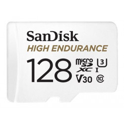 SanDisk High Endurance - Paměťová karta flash (adaptér microSDXC na SD zahrnuto) - 128 GB - Video Class V30 UHS-I U3 Class10 - microSDXC UHS-I