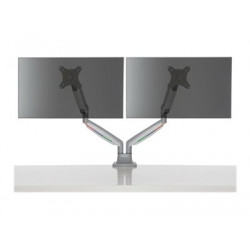 Kensington SmartFit One-Touch Dual Monitor Arm - Montážní sada - pro 2 monitory (nastavitelné rameno) - kov - stříbřitě šedá - velikost obrazovky: 13"-32" - svorka ve tvaru C, průchodka, upevnitelné na stůl