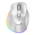 Genius Ergo 9000S Pro Ergonomická Optická Pro praváky 2 400 DPI USB+BT Bílá