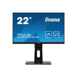 iiyama ProLite XUB2292HS-B1 - LED monitor - 22" (21.5" zobrazitelný) - 1920 x 1080 Full HD (1080p) @ 75 Hz - IPS - 250 cd m2 - 1000:1 - 4 ms - HDMI, VGA, DisplayPort - reproduktory - černá