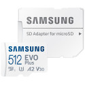 SAMSUNG EVO Plus 2024 MicroSDXC 512GB + SD Adaptér CL10 UHS-I U3 A2 V30