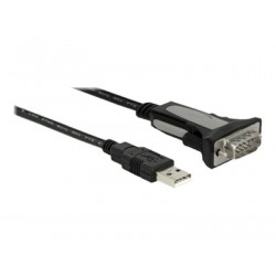 Delock Adapter USB Type-A to 1 x serial RS-232 DB9 - USB sériový kabel - USB (M) do DB-9 (M) - 3 m - křídlové šrouby