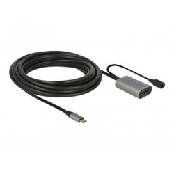 Delock - Prodlužovací šňůra USB - USB-C (M) do konektor DC, USB typ A (F) - USB 3.1 Gen 1 - 5 m - šedá, černá