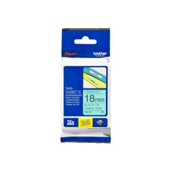 Brother TZe741 - Standardní lepidlo - černá na zelené - Role (1,8 cm x 8 m) 1 role lamino páska - pro P-Touch PT-1880, 750, D400, D450, D800, E550, E800, P750, P900, P950; P-Touch EDGE PT-P750