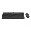 Logitech Slim Wireless Combo MK470 - Klávesnice a sada myši - bezdrátový - 2.4 GHz - US mezinárodní - grafit