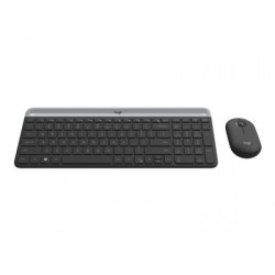 Logitech Slim Wireless Combo MK470 - Klávesnice a sada myši - bezdrátový - 2.4 GHz - US mezinárodní - grafit