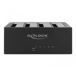 Delock USB Type-C Docking Station for 4 x SATA HDD SSD - Dokovací stanice HDD - oddílů: 4 - 2,5" 3,5" sdílené - SATA 6Gb s - USB-C - černá