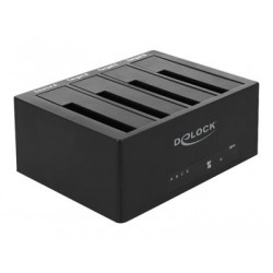 Delock USB 3.0 Docking Station for 4 x SATA HDD SSD with Clone Function - Dokovací stanice HDD - oddílů: 4 - 2,5" 3,5" sdílené - SATA 6Gb s - eSATA 6Gb s, USB 3.0 - černá