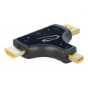 Delock 3 in 1 Monitor Adapter with HDMI DisplayPort mini DisplayPort in to HDMI out with 4K 60 Hz - Video audio adaptér - HDMI, DisplayPort, Mini DisplayPort s piny (male) do HDMI se zdířkami (female) - antracit - podporuje 4K