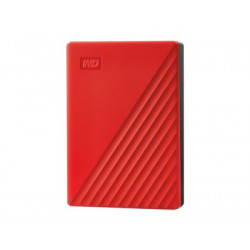 WD My Passport WDBPKJ0040BRD - Pevný disk - šifrovaný - 4 TB - externí (přenosný) - USB 3.2 Gen 1 - AES 256 bitů - červená