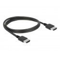 Delock Premium - Prémiově vysoká rychlost - kabel HDMI s ethernetem - HDMI s piny (male) do HDMI s piny (male) - 2 m - trojnásobně stíněná kroucená dvoulinka - černá - podporuje 4K, podpora Dolby DTS-HD Master Audio