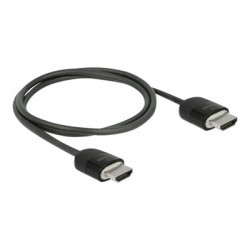 Delock Premium - Prémiově vysoká rychlost - kabel HDMI s ethernetem - HDMI s piny (male) do HDMI s piny (male) - 2 m - trojnásobně stíněná kroucená dvoulinka - černá - podporuje 4K, podpora Dolby DTS-HD Master Audio