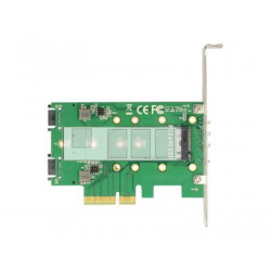 Delock PCI Express Card  3 x M.2 Slot - Řadič úložiště - M.2 - M.2 Card SATA 6Gb s nízký profil - PCIe 3.0 x4