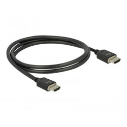 Delock - Ultra High Speed - HDMI kabel - HDMI s piny (male) do HDMI s piny (male) - 1 m - trojnásobně stíněný - černá - podpora Dolby DTS-HD Master Audio, podpora Dolby TrueHD, podporuje poměr stran obrazu 21:9, podpora 8K UHD (7680 x 4320)