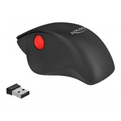 Delock Ergonomic - Myš - ergonomický - pravák - optický - 3 tlačítka - bezdrátový - 2.4 GHz - bezdrátový přijímač USB - černá, červená - maloobchod