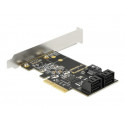 Delock PCI Express Card x4  5 x internal SATA 6 Gb s - Řadič úložiště - SATA 6Gb s - nízký profil - PCIe 3.0 x4
