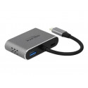 Delock - Externí video adaptér - USB-C - HDMI, VGA - šedá - maloobchod
