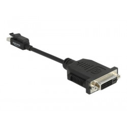 Delock - Video adaptér - jeden spoj - Mini DisplayPort (M) s jazýčkem do DVI-I (F) - DisplayPort 1.1 - 15 cm - neobsahuje halogen - černá