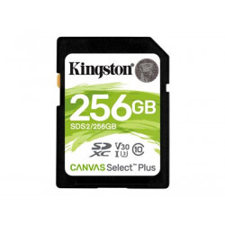 Kingston Canvas Select Plus - Paměťová karta flash - 256 GB - Video Class V30 UHS-I U3 Class10 - SDXC UHS-I