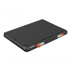 Logitech Slim Folio - Klávesnice a pouzdro - Bluetooth - QWERTY - britská - grafit - pro Apple 10.2-inch iPad (7. generace, 8. generace)