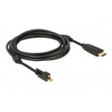 Delock - Kabel adaptéru - Mini DisplayPort s piny (male) do HDMI s piny (male) - 3 m - černá - podporuje 4K
