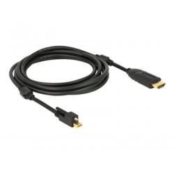 Delock - Kabel adaptéru - Mini DisplayPort s piny (male) do HDMI s piny (male) - 3 m - černá - podporuje 4K