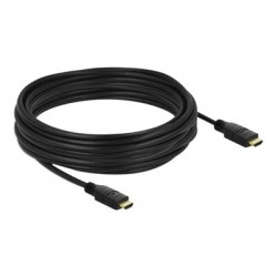 Delock - Vysoká rychlost - kabel HDMI s ethernetem - HDMI s piny (male) do HDMI s piny (male) - 10 m - trojnásobně stíněný - černá - podporuje 4K, aktivní