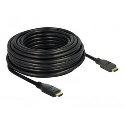 Delock - Vysoká rychlost - kabel HDMI s ethernetem - HDMI s piny (male) do HDMI s piny (male) - 15 m - trojnásobně stíněný - černá - podporuje 4K, aktivní