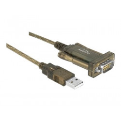 Delock Adapter USB 2.0 Type-A  1 x Serial DB9 RS-232 - Sériový adaptér - USB - RS-232 x 1 - průhledná