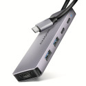 AXAGON HMC-5H60, USB 5Gbps hub, porty 2x USB-A, 1x USB-C, HDMI 4k 60, PD 100W, kabel USB-C 15cm