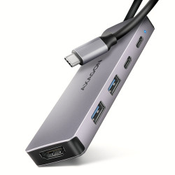 AXAGON HMC-5H60, USB 5Gbps hub, porty 2x USB-A, 1x USB-C, HDMI 4k 60, PD 100W, kabel USB-C 15cm