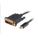 AKASA adaptér USB Type-C na DVI, kabel, 1.8m