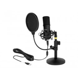 Delock Professional USB Condenser Microphone Set for Podcasting and Gaming - Mikrofon - USB - černá