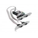Delock - Sériový adaptér - PCIe 1.1 nízký profil - RS-232 x 4 - zelená